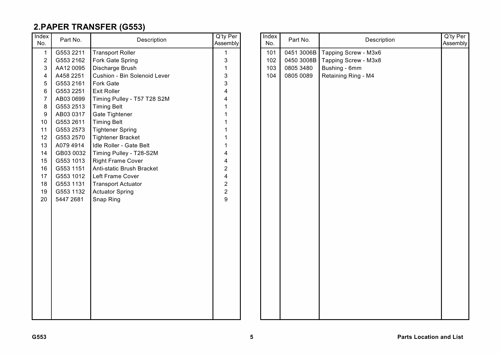 RICOH Options G553 FOUR-BIN-MAILBOX Parts Catalog PDF download-2 RICOH Options G553 FOUR-BIN-MAILBOX Parts Catalog PDF download-2